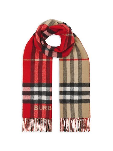 Shop Burberry Tartan Plaid Cashmere Scarf 